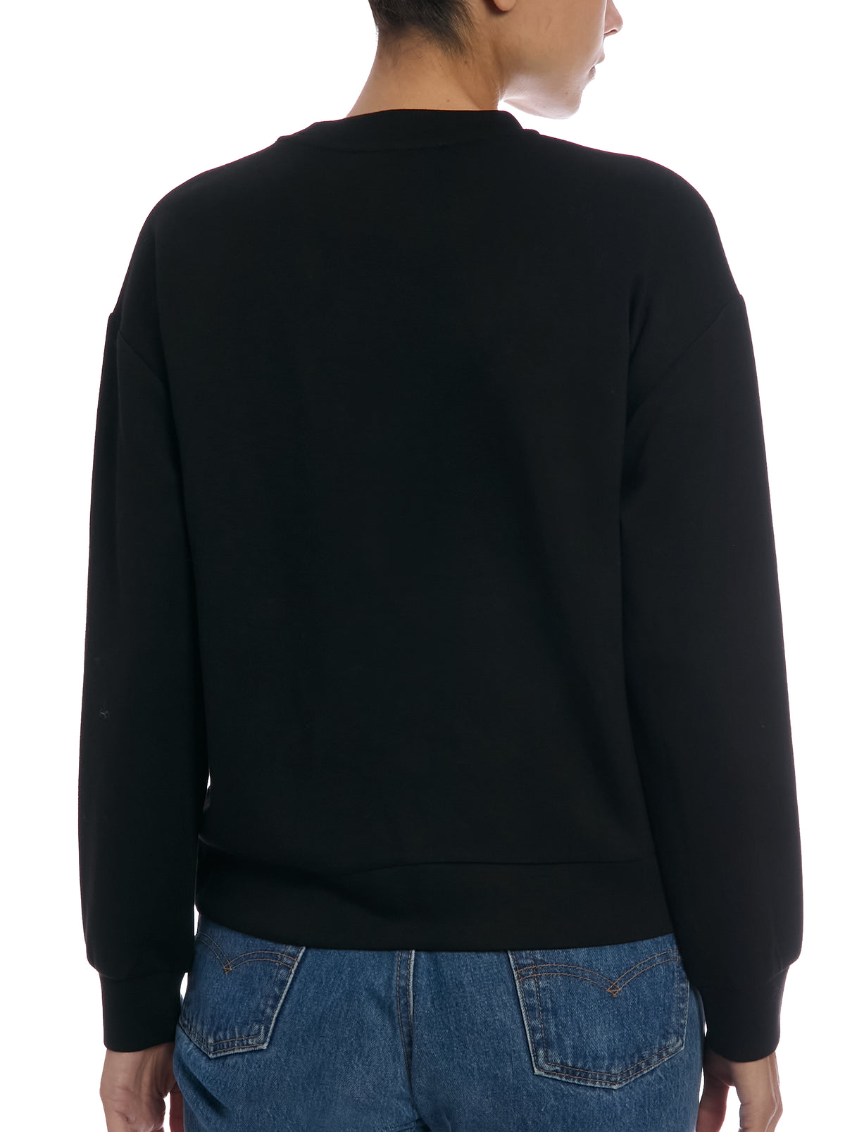 Jeweled Sweatshirt in Black, back view