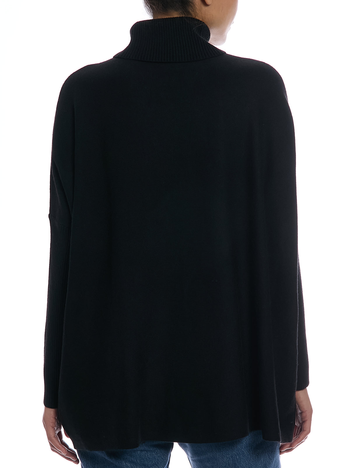 Turtleneck Sweater in Black, back view